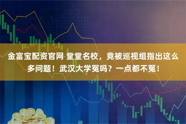 金富宝配资官网 堂堂名校，竟被巡视组指出这么多问题！武汉大学冤吗？一点都不冤！